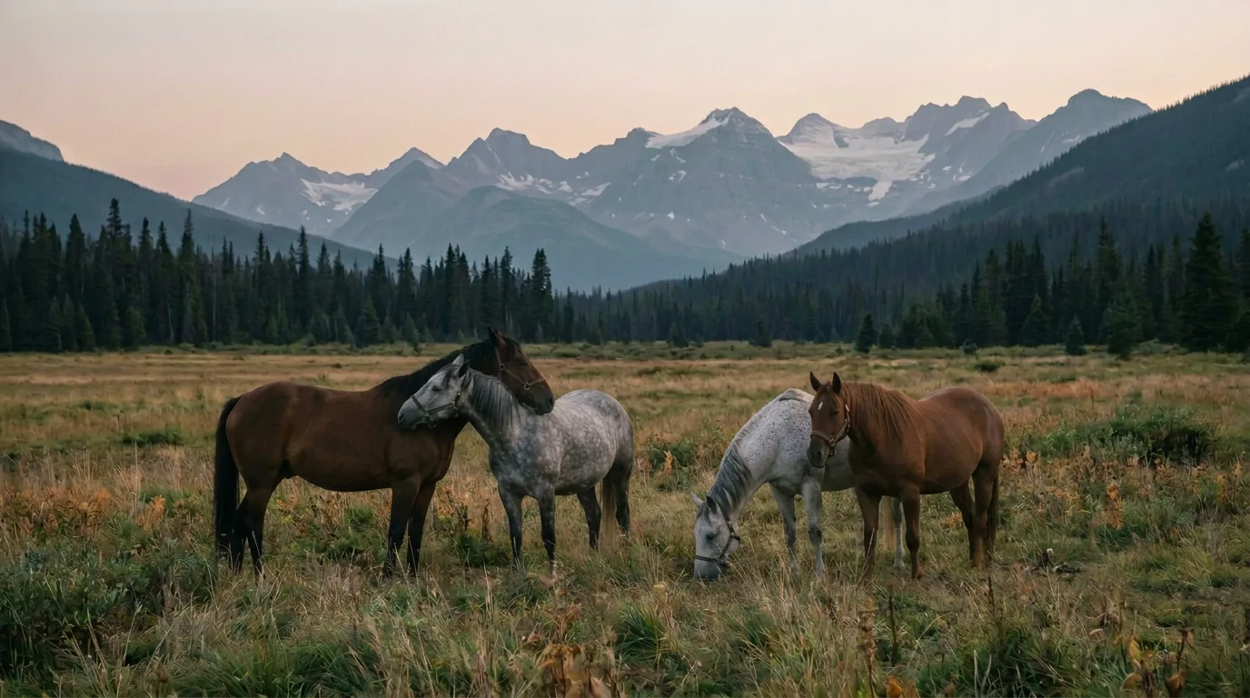 Chevaux en liberté, Les Pensionnaires du Léman, Haute-Savoie